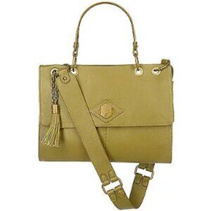 Luxe Rachel Zoe Pebble Leather Small Flap Handbag with Tassel Detail  0251